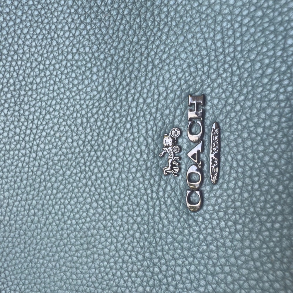 Coach Sutton Pebbled Leather Crossbody Bag Hobo Dusty Blue Gunmetal 52548 - Picture 9 of 10